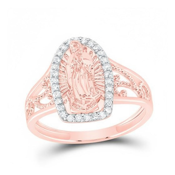1/5CTW 14k Gold Virgin Mary Ladies Ring
