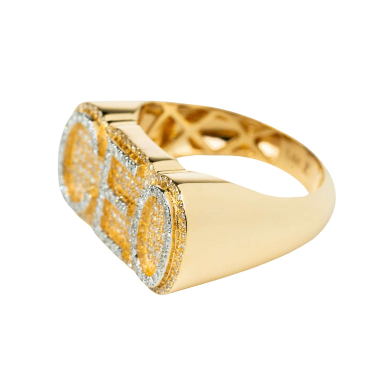 The 0.78 CTW CEO Natural Diamond cluster ring in 14k gold features bold raised CEO letters and a stunning cluster of shimmering natural diamonds.