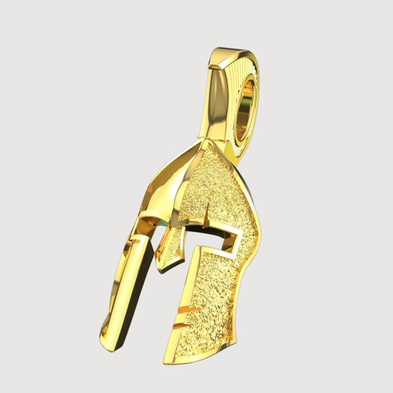 14k Gold Heroic Spartan Helmet PendantDiscover the 14K Gold Heroic Spartan Helmet Pendant. A bold, intricately crafted gold pendant for men, designed to symbolize strength and sophistication.