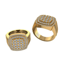  Square Diamond Pavé Ring – 2.19 CT Gold Design