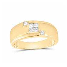  10k Gold Princess Diamond Band Ring 3/8 Cttw