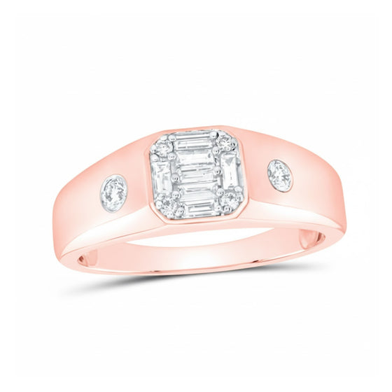 10k Gold Baguette Diamond Band Ring 3/8 Cttw