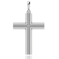 The 14k Gold Layered Cross Pendant features a polished finish and beveled edges in a simple, symmetrical design—ideal for layering or wearing solo. A top loop allows easy attachment to your favorite chain.