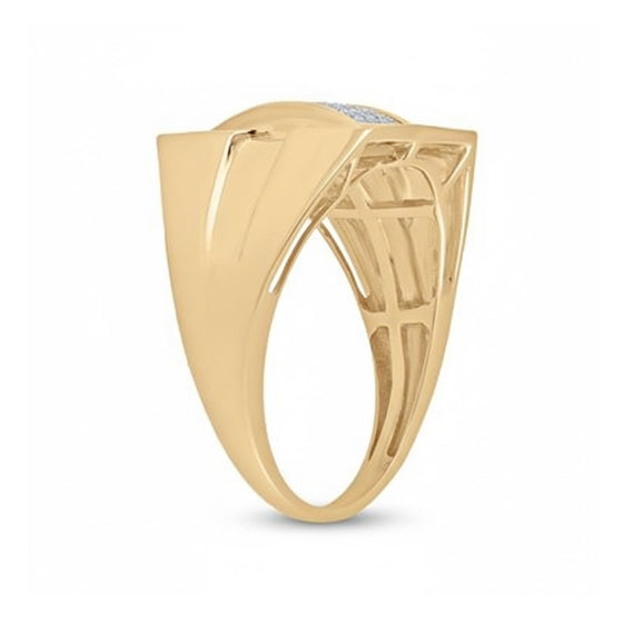 10k Yellow Gold Round Diamond Cluster Ring 1/4 Cttw