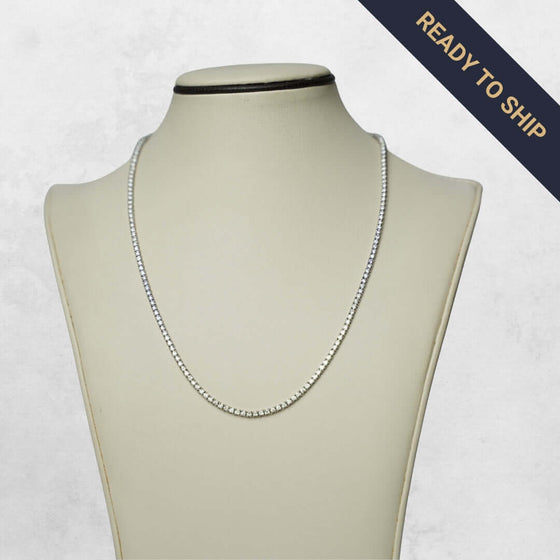 Lab Diamond Tennis Chain - 2MM Elegant 2MM lab diamond tennis chain in 14k gold (yellow, white, rose). 16"-22" lengths. Ethically sourced & ready to ship! Shop now.