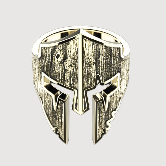 Bold Spartan Warrior Helmet Ring- 14k GoldRings