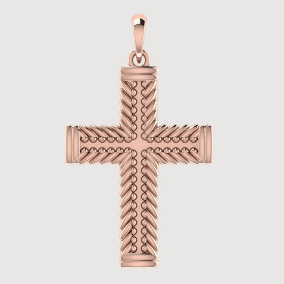 14k Gold Braided Rope Cross PendantCelebrate faith with the 14K Gold Braided Rope Cross Pendant. Features a braided rope design in radiant 14K gold for a timeless and sophisticated look.