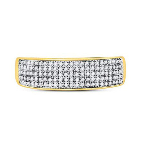 Anillo de bodas de oro de 10 k con diamantes redondos de 3/8 quilates