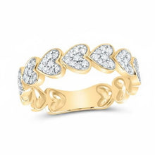  1/3 CTW Natural Diamond Heart Band in 10K Gold
