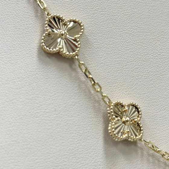 Gold Four Leaf Clover Necklace - 14k Yellow Gold Timeless 14k yellow gold four leaf clover necklace. Symbolize good luck and elegance with this classic pendant. Shop now for a touch of everyday fortune!