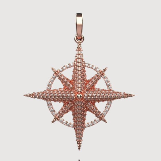 14k Gold Diamond Compass Star PendantEmbrace adventure with the 14K Gold Diamond Compass Star Pendant. Features a compass star motif in radiant 14K gold with sparkling diamond accents for timeless elegance.