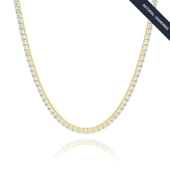 14K Gold Natural Diamond Tennis Chain – 2mm-5.5mm Men’s ChainMen’s 14K gold tennis chain with G+ VS natural diamonds. Available in 2mm-5.5mm widths. Ethically sourced and expertly crafted for timeless style.