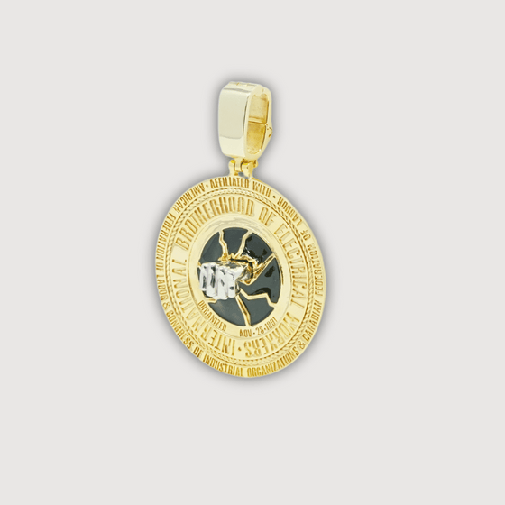 Custom 10K Electrician Brotherhood Pendant – Handcrafted in Yellow and White Gold