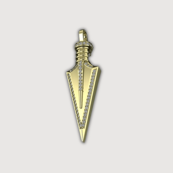 14k Gold Arrow Pendant by Goldzenn showcasing strength and direction in elegant design.