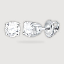  alt=" Discover versatile 14k white gold earrings. Perfect for any occasion, these diamond solitaires capture admiration with timeless elegance. "
