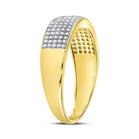 Anillo de bodas de oro de 10 k con diamantes redondos de 3/8 quilates