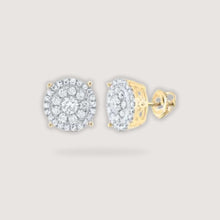  5/8CTW Round Diamond Cluster Stud Earrings - 14K Yellow GoldDiscover bold style with our 5/8CTW Diamond Cluster Stud Earrings in 14K Yellow Gold—an elegant accessory for the modern man. Ready to ship now!