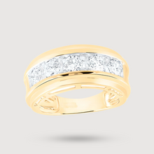  Five-Stone Diamond Men's Wedding Band in 14k Yellow Gold. Featuring 1/2ctw Round Natural Diamonds. | GOLDZENN