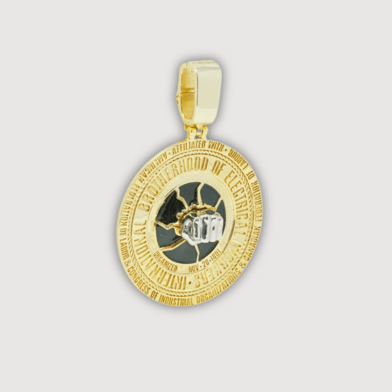 Custom 10K Electrician Brotherhood Pendant – Handcrafted in Yellow and White Gold