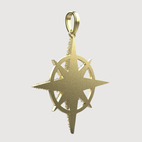 14k Gold Diamond Compass Star PendantEmbrace adventure with the 14K Gold Diamond Compass Star Pendant. Features a compass star motif in radiant 14K gold with sparkling diamond accents for timeless elegance.