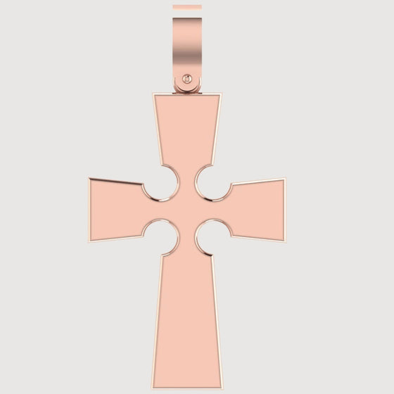 alt=" Make a statement with the 14K Gold Gothic Cross Pendant. Features intricate gothic-style detailing in radiant 14K gold for a bold and sophisticated look. "