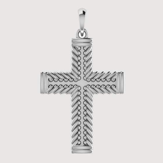 14k Gold Braided Rope Cross PendantCelebrate faith with the 14K Gold Braided Rope Cross Pendant. Features a braided rope design in radiant 14K gold for a timeless and sophisticated look.