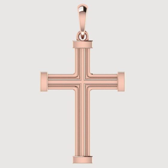 14k Gold Barrel Edge Cross PendantDiscover modern elegance with the 14K Gold Barrel Edge Cross Pendant. Features a sleek barrel-edge design in radiant 14K gold for a bold and sophisticated look.