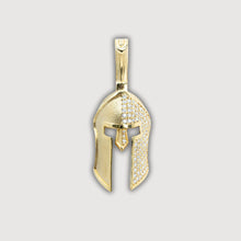  Half-Face Diamond Spartan Helmet Pendant – 14K Gold Men’s Pendant