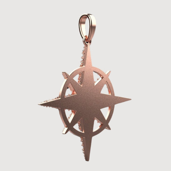 14k Gold Diamond Compass Star PendantEmbrace adventure with the 14K Gold Diamond Compass Star Pendant. Features a compass star motif in radiant 14K gold with sparkling diamond accents for timeless elegance.