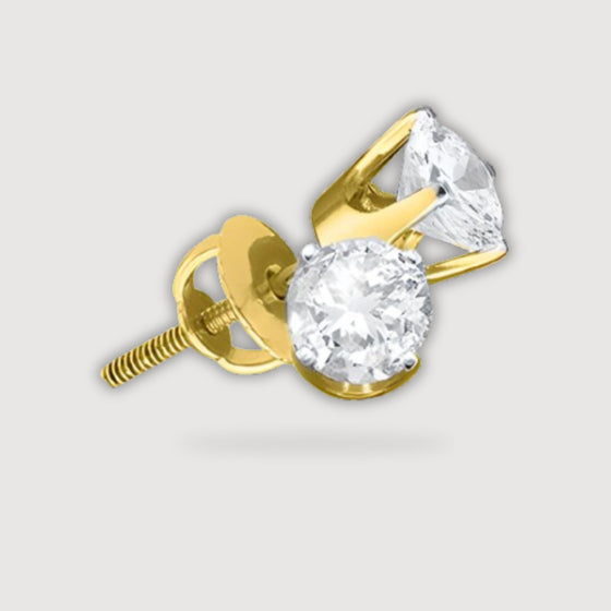 7/8CTW Unisex Round Diamond Solitaire Stud Earrings - 14k Yellow GoldDiscover our unisex 7/8CTW diamond stud earrings in 14k gold. Perfect for any occasion, these earrings add elegance to any outfit.