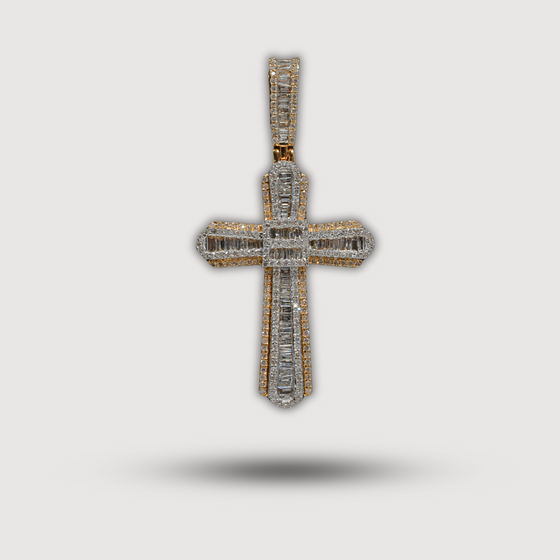 1.5 CTW Diamond Cross Pendant - 14k Yellow Gold