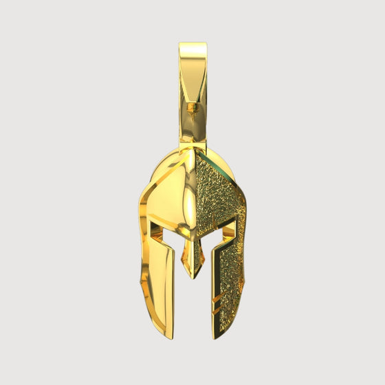 14k Gold Heroic Spartan Helmet PendantDiscover the 14K Gold Heroic Spartan Helmet Pendant. A bold, intricately crafted gold pendant for men, designed to symbolize strength and sophistication.