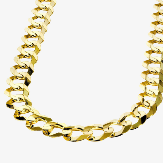 7mm - 13mm Solid Curb Cuban Yellow  Chain