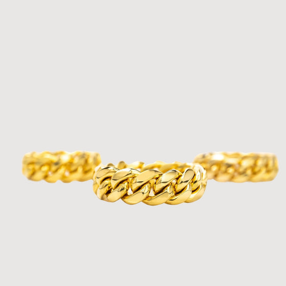 8mm Miami Cuban link ring in solid gold for men