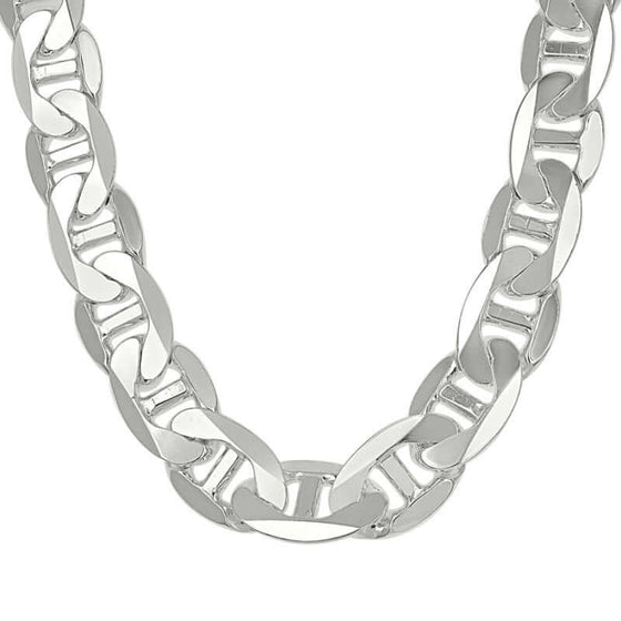 alt=" Discover GOLDZENN’s 13mm Silver Mariner Chain, crafted in 925 sterling silver for a bold nautical-inspired design. Durable, tarnish-resistant & perfect for statement looks. "