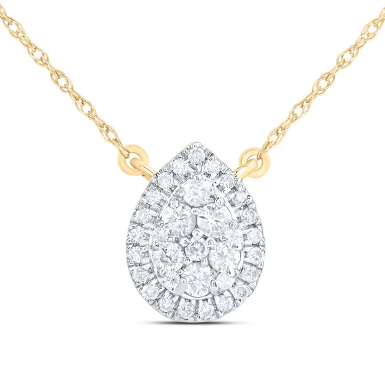 1/3CTW Diamond Fashion Pear Necklace - 18" 14K Yellow Gold