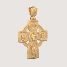  Sacred Saints Gold Orthodox Cross PendantCharms & Pendants