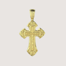  Regal Patterned Gold Cross PendantCharms & Pendants