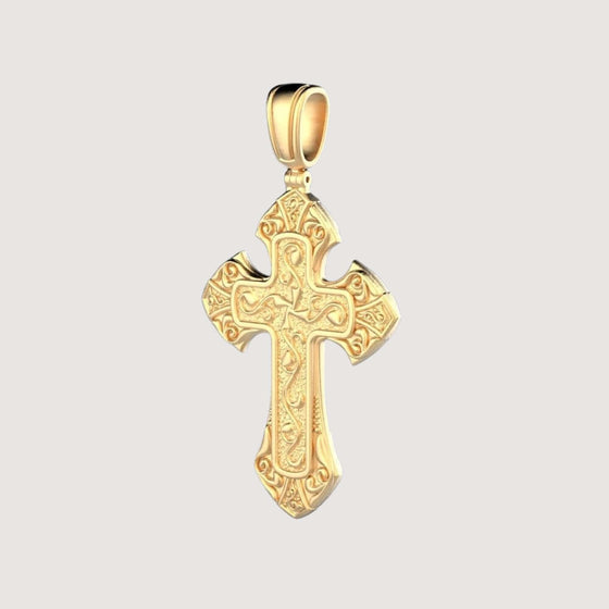 Regal Patterned Gold Cross PendantCharms & Pendants