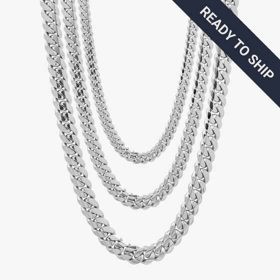 Ready to Ship: Silver Cuban Link ChainShop the silver Cuban link chain now! Premium quality, stylish design, and ready to ship. A timeless addition to your silver chain collection.