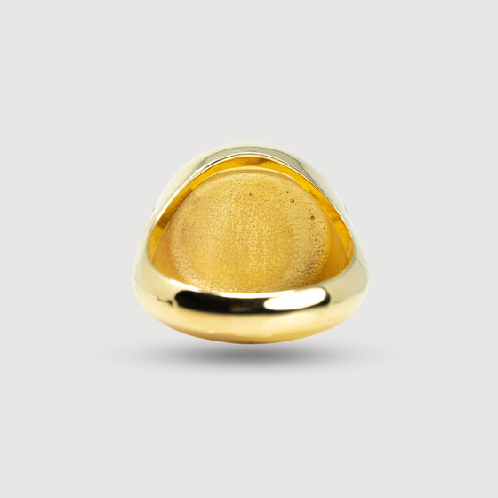 Back Image: Circular Jesus Men's Ring in 14k Yellow Gold | GOLDZENN 