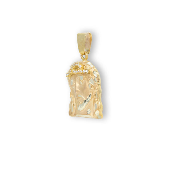 10k Gold Jesus Piece Pendant Hollow Back| GOLDZENN- Showing the other side view detail of the pendant.