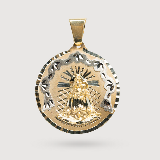 Shop Circular Caridad Del Cobre in expertly crafted 14k Solid Yellow Gold 