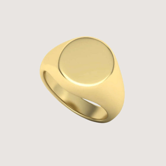 14k Solid Gold Oval Signet Ring Rings