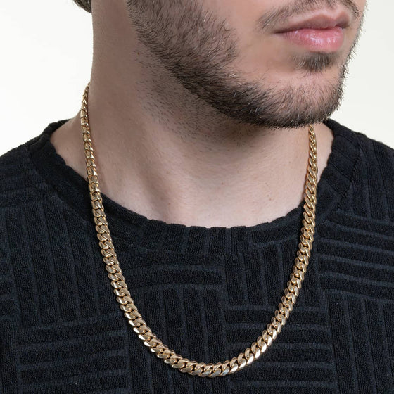8mm Solid Gold Cuban Link Chain