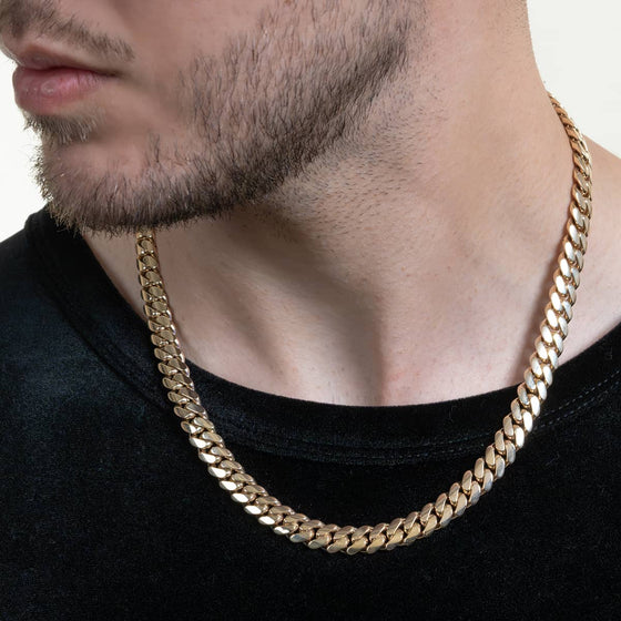 9mm Solid Gold Cuban Link Chain