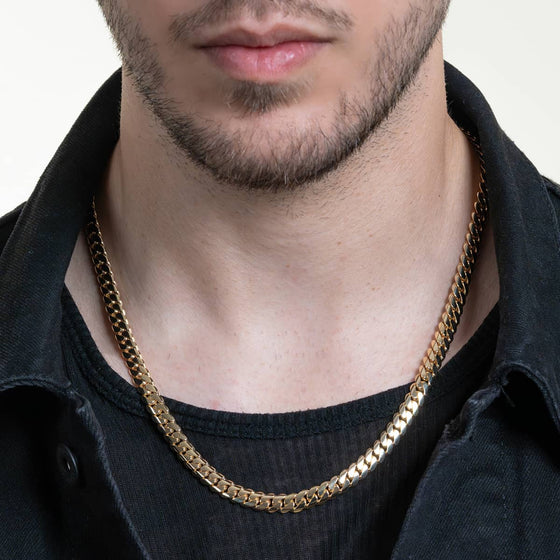 alt=" Shop our ready-to-ship solid gold Cuban link chains (7mm-10mm) in 10k & 14k gold. Handmade quality, immediate dispatch. Find your perfect chain today! "