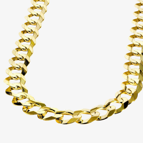 7mm-13mm Curb Link Chain - Solid Yellow Gold