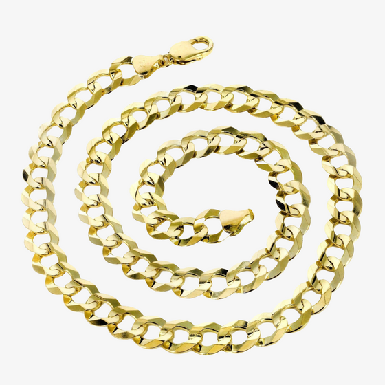 Solid Yellow Gold Curb Link Chain 2mm-5.5mm