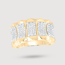  Curved Rectangular 1-3/8ctw Diamond Ring - 10k Yellow Gold